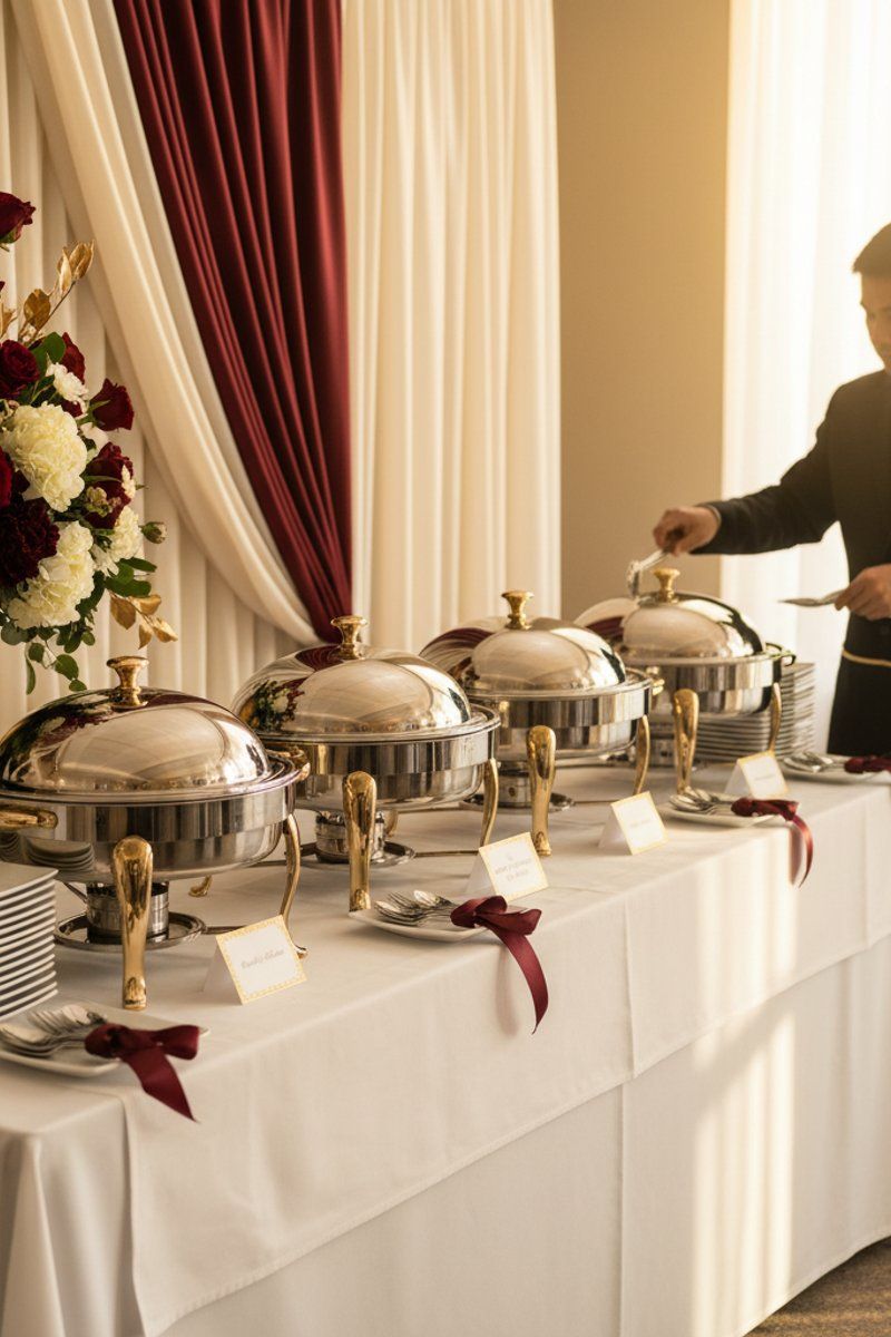 Professional catering buffet station